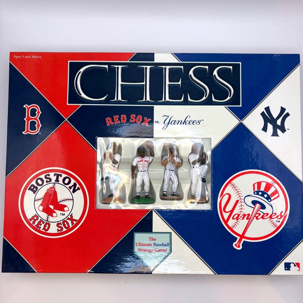 Vtg 2002 MLB Rivalry Chess Set Red Sox vs NY Yankees Open Box Brand New Unused